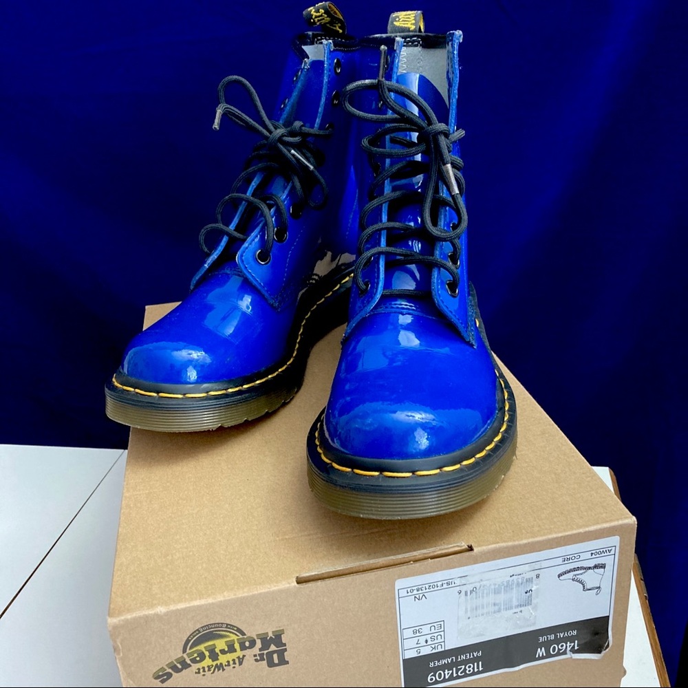 Royal Blue Patent Leather Dr Marten 1460s
